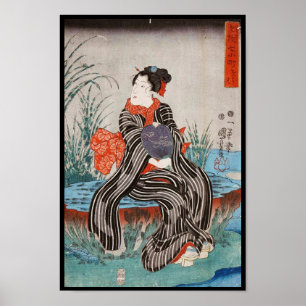 Klassieke  japanse ukiyo-e geisha Utagawa Poster