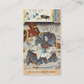 Klassieke  japanse ukiyo-e samurai Utagawa Visitekaartje (Achterkant)