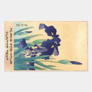 Klassieke japanse ukiyo-e-violetiriskunst rechthoekige sticker