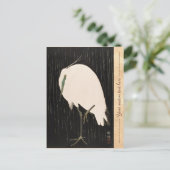 Klassieke  japanse ukiyo-e witte kraankunst briefkaart (Staand voorkant)