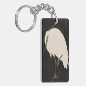 Klassieke  japanse ukiyo-e witte kraankunst sleutelhanger (Voorkant Links)