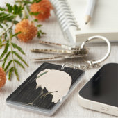 Klassieke  japanse ukiyo-e witte kraankunst sleutelhanger (Voorkant Rechts)