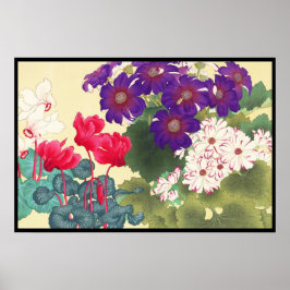 Klassieke japanse  waterverf bloemen kunst poster