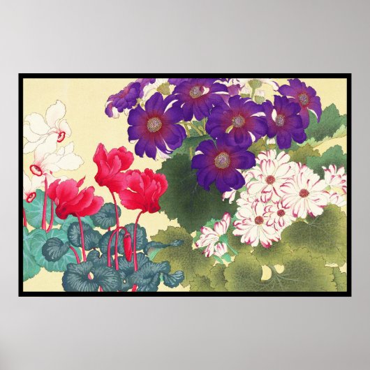 Klassieke japanse  waterverf bloemen kunst poster (Voorkant)