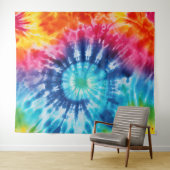 Klassieke jaren 60 Regenboog Tie Dye Style Wandkleed (In Situ (horizontaal))