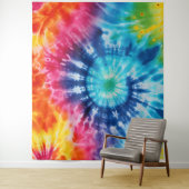Klassieke jaren 60 Regenboog Tie Dye Style Wandkleed (In situ)