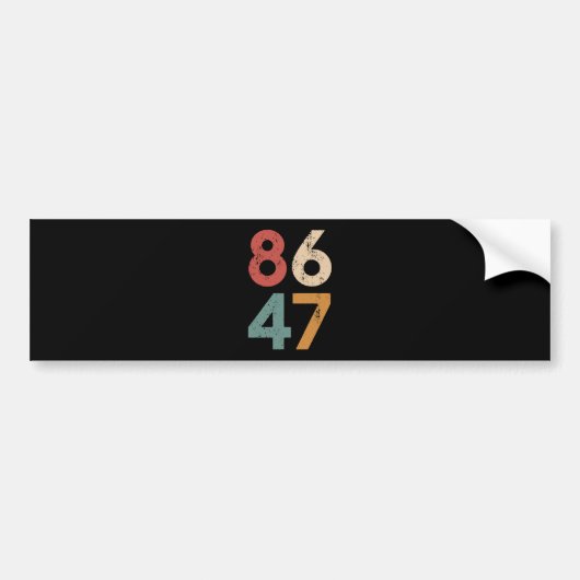 Klassieke jaren 80 Stijl 86 47 Anti Trump Bumpersticker (Voorkant)