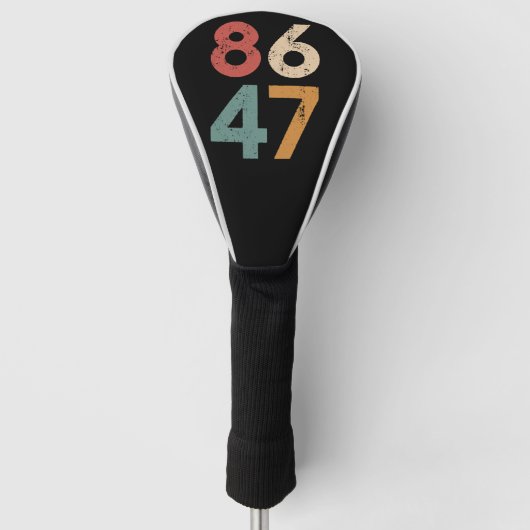 Klassieke jaren 80 Stijl 86 47 Anti Trump Golfheadcover (Voorkant)