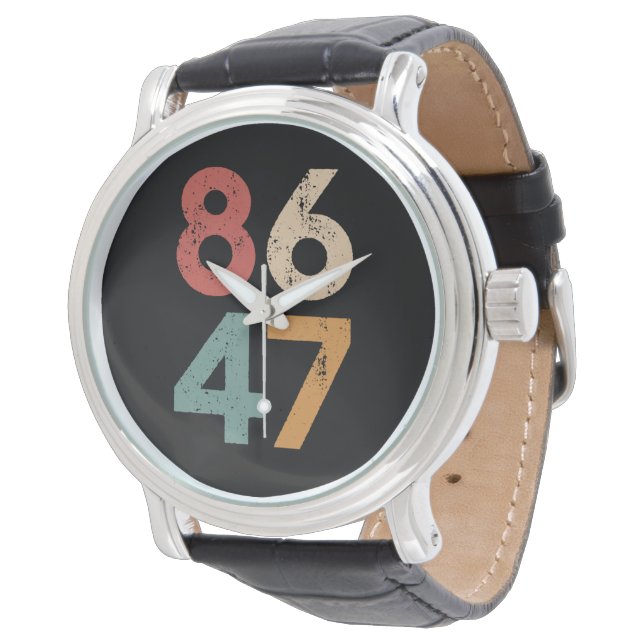 Klassieke  jaren 80 Stijl 86 47 Anti Trump Horloge (Gekanteld)
