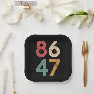 Klassieke  jaren 80 Stijl 86 47 Anti Trump Papieren Bordje