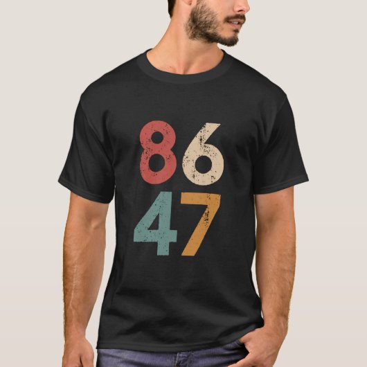 Klassieke  jaren 80 Stijl 86 47 Anti Trump T-shirt (Voorkant)