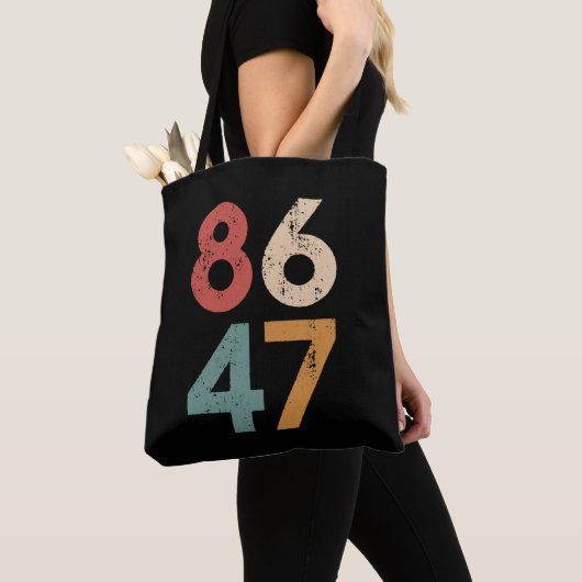 Klassieke  jaren 80 Stijl 86 47 Anti Trump Tote Bag (Dichtbij)