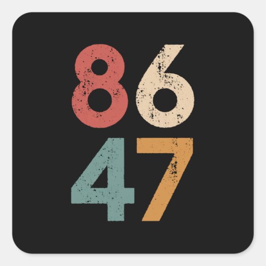 Klassieke  jaren 80 Stijl 86 47 Anti Trump Vierkante Sticker (Voorkant)