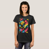 Klassieke jaren '80 stijl Synthwave Pattern Art T-shirt (Voorkant volledig)