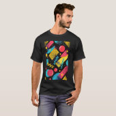 Klassieke jaren '80 stijl Synthwave Pattern Art T-shirt (Voorkant volledig)
