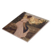 Klassieke Jean Frederic Bazille De Roze Jurk Tegeltje (Zijkant)