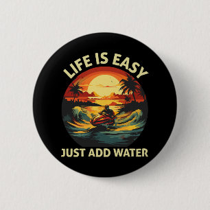 Klassieke Jet Ski-skiër Ronde Button 5,7 Cm