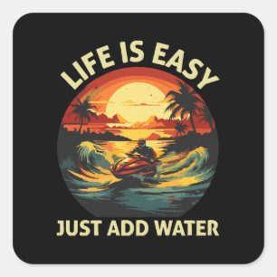 Klassieke Jet Ski-skiër Vierkante Sticker