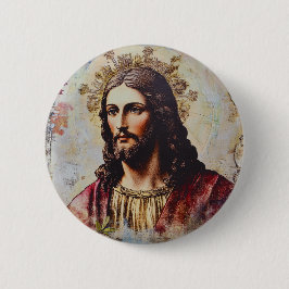 Klassieke Jezus Christelijke Godsdienstige Ronde Button 5,7 Cm