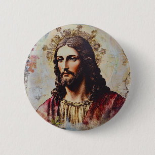 Klassieke Jezus Christelijke Godsdienstige Ronde Button 5,7 Cm