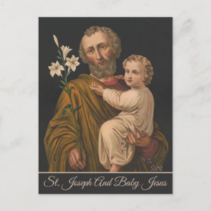 Klassieke Jezus & H. Jozef Religieus Christelijk Feestdagenkaart