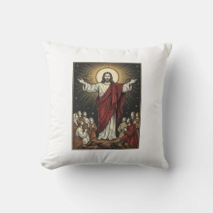 Klassieke Jezus Stralende Glorie Christelijke Grav Kussen