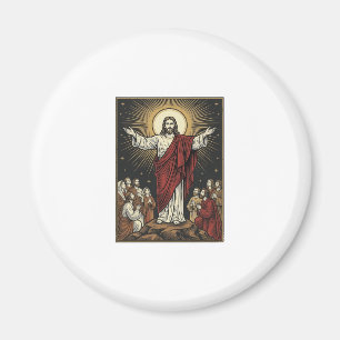 Klassieke Jezus Stralende Glorie Christelijke Grav Magneet