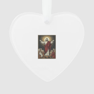 Klassieke Jezus Stralende Glorie Christelijke Grav Ornament