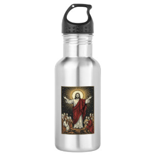 Klassieke Jezus Stralende Glorie Christelijke Grav Waterfles