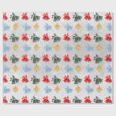 Klassieke Jingle Bell Star Kerstmis Cadeaupapier (Vlak)