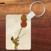 Klassieke jongen met rode ballonnen op een verjaar sleutelhanger (Achterkant)