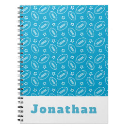 Klassieke jongens Blauw Football Star Ball Patroon Notitieboek