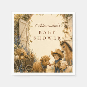 Klassieke Jongens Western Boho Baby Shower Servet