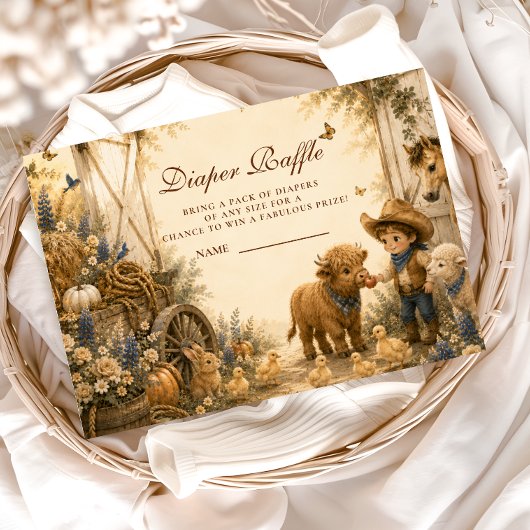 Klassieke Jongens Westerse Boho Luier Raffle Informatiekaartje