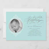 Klassieke Jongensdoop Fotouitnodigingen Kaart (Voorkant)