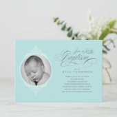 Klassieke Jongensdoop Fotouitnodigingen Kaart (Staand voorkant)