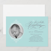 Klassieke Jongensdoop Fotouitnodigingen Kaart (Voorkant / Achterkant)