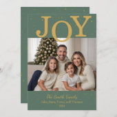 Klassieke "Joy" kerstvakantie fotokaart Feestdagenkaart (Voorkant / Achterkant)