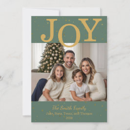Klassieke "Joy" kerstvakantie fotokaart Feestdagenkaart