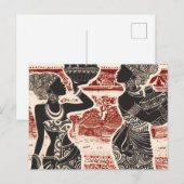 Klassieke Joy Tribal Afrikaanse Vrouwen Dorp Aankondigingskaart (Voorkant / Achterkant)