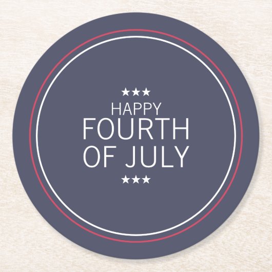 Klassieke juli 4e dag van de Onafhankelijkheidsdag Ronde Kartonnen Onderzetter (Voorkant)