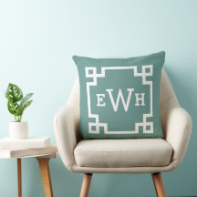 Klassieke Juniper Groen Griekse Sleutel Monogram I