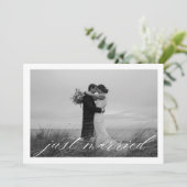 Klassieke Just Married QR-code Huwelijk Aankondiging (Staand voorkant)
