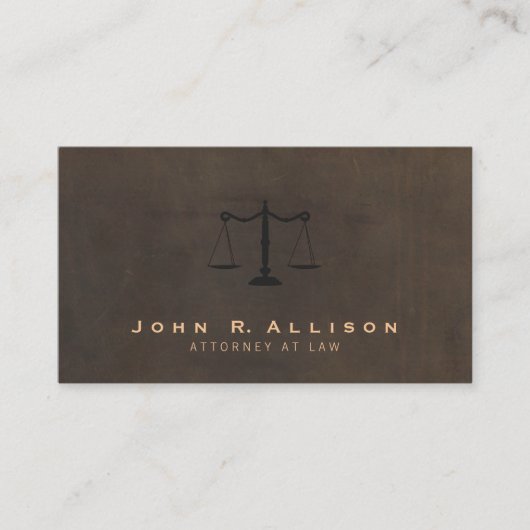 Klassieke justitie Schaal bruin leder Kijk naar At Visitekaartje (Voorkant)