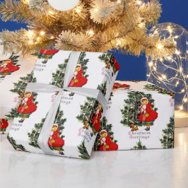 Klassieke Kaarsverlichte Kerstboom Ambacht of Cade Cadeaupapier