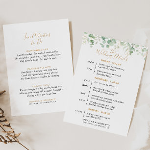Klassieke Kaart met eucalyptus Leaf Wedding Itiner
