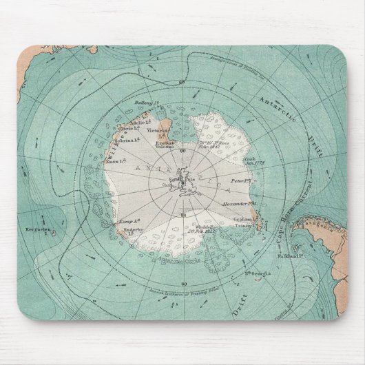 Klassieke kaart van Antarctica Muismat (Voorkant)