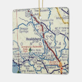 Klassieke kaart van Healdsburg CA Keramisch Ornament (Links)