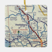 Klassieke kaart van Healdsburg CA Keramisch Ornament (Voorkant)