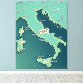 Klassieke kaart van Italië Canvas Afdruk (Insitu (Houten vloer))